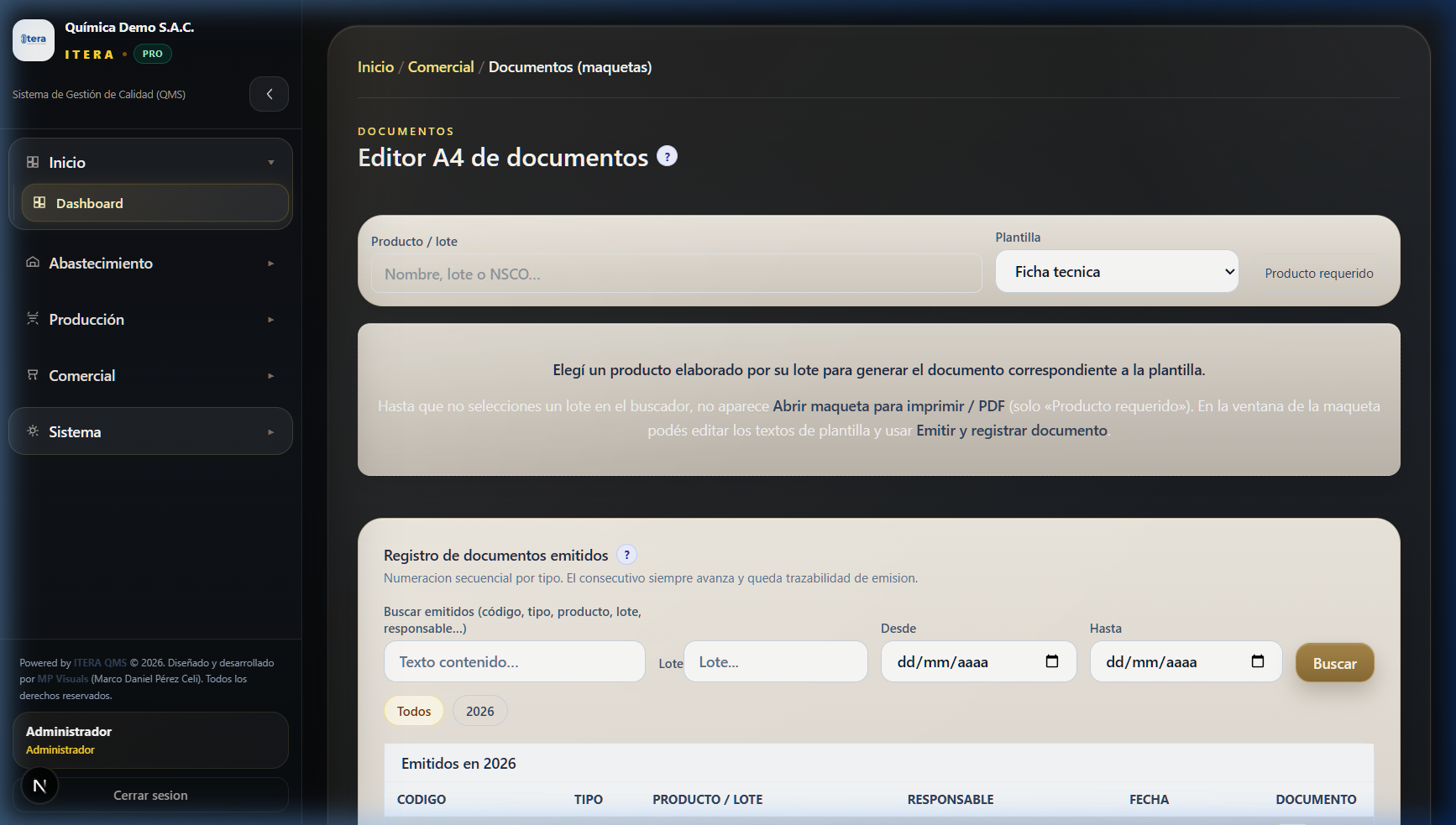 Módulo de documentos controlados ITERA