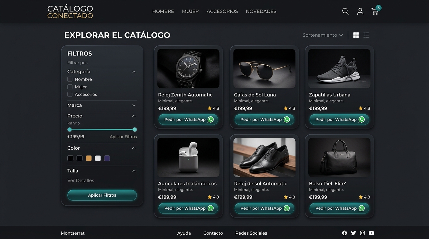 Ejemplo de catálogo conectado con WhatsApp
