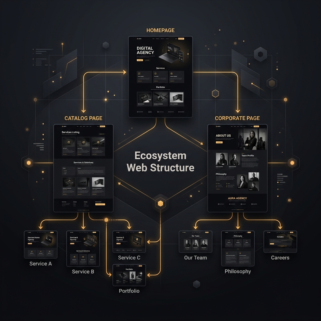 Ecosistema web premium multi-página
